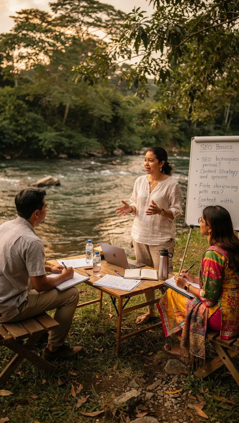 An infographic illustrating the benefits of SEO articles for online visibility and traffic.